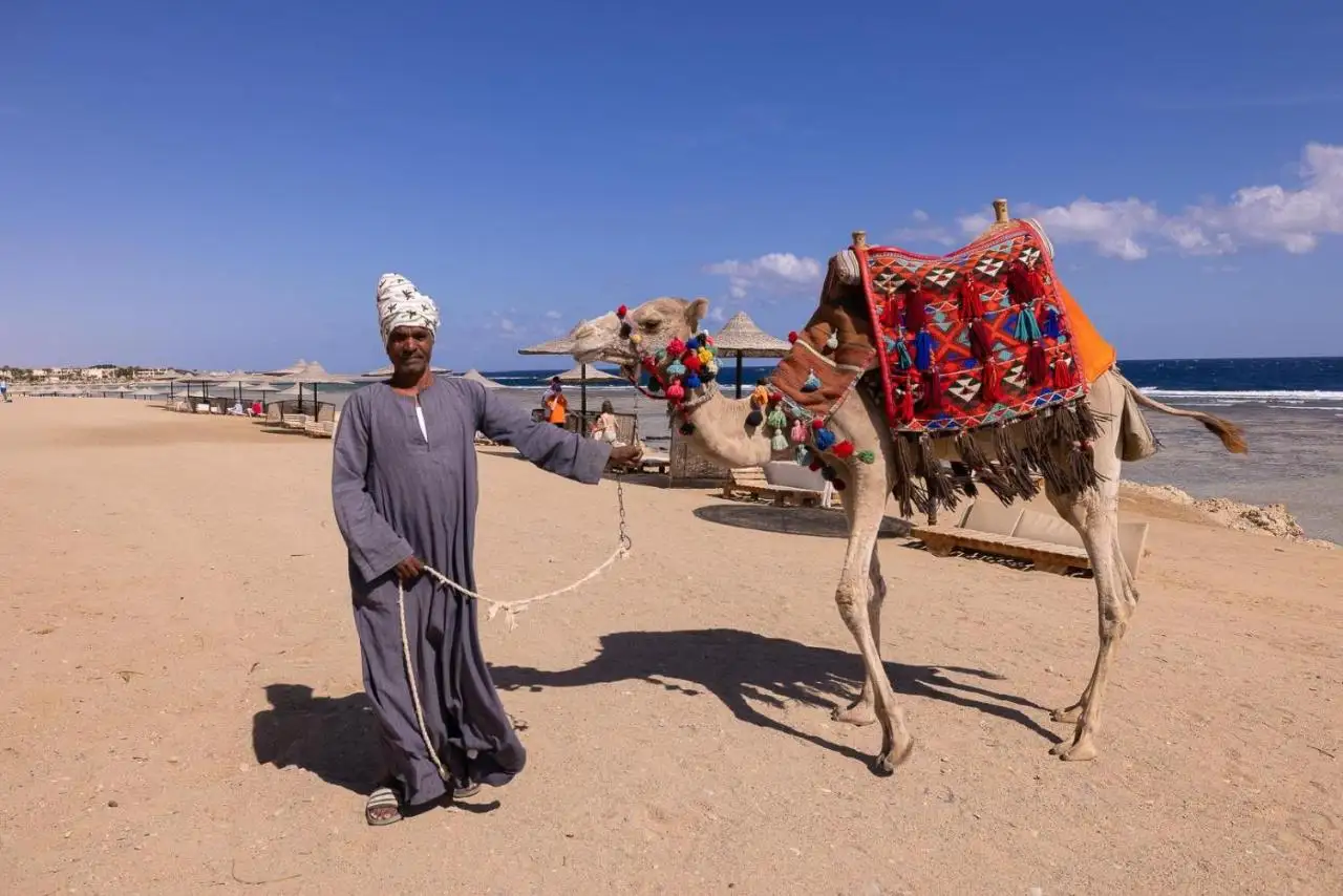 Bliss Nada Beach Resort in Marsa Alam kameel op het strand