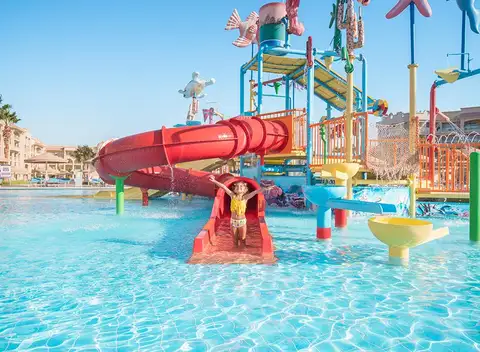 Pickalbatros Portofino Vita Resort in Marsa Alam het spraypark voor de kids