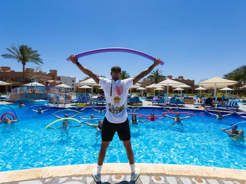 Hotel Akassia Swiss Resort in Marsa Alam bij het animatieteam die elke dag jou vermaakt