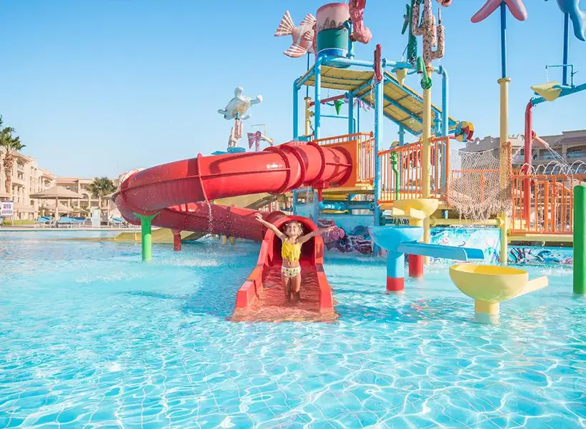 Pickalbatros Portofino Vita Resort in Marsa Alam het spraypark voor de kids