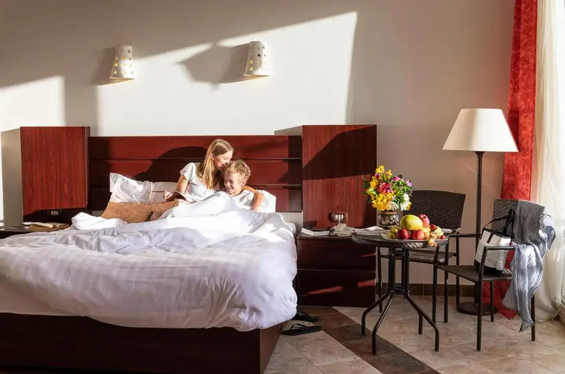 Three Corners Equinox Beach Resort in Marsa Alam de familie kamer van het resort