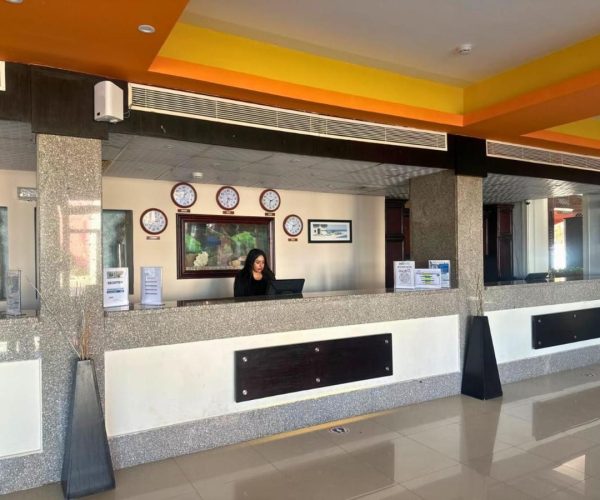 MG Alexander The Great Hotel in Marsa Alam bij de receptie van het resort